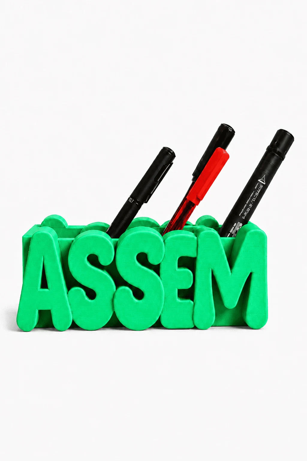 Name Pen Holder, Bubbly font in Green