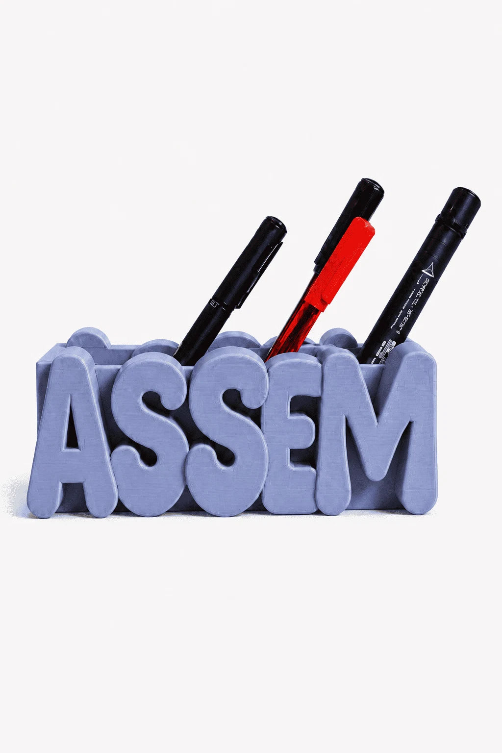 Name Pen Holder, Bubbly font in Grey