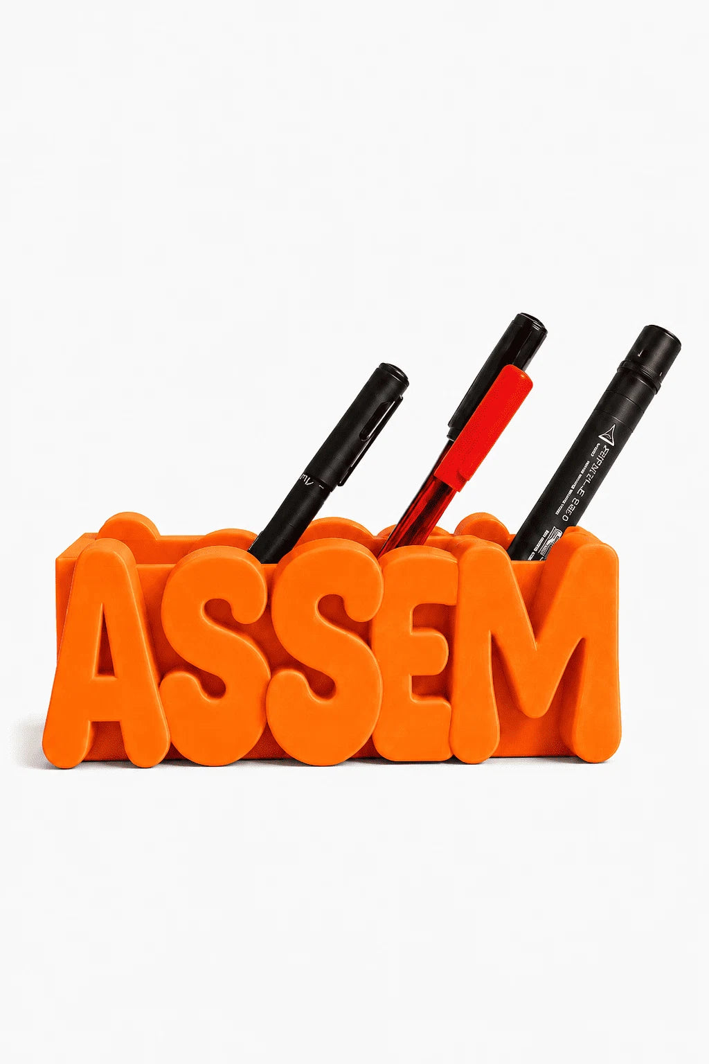 Name Pen Holder, Bubbly font in Orange