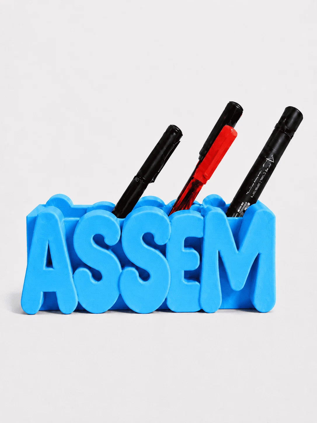 Name Pen Holder, Bubbly font in Sky Blue